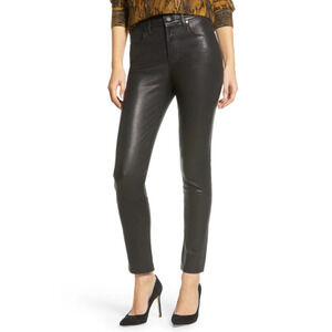 Citizens Of Humanity Harlow Ankle Slim Lambskin Leather Pants in Black Sz 33 New